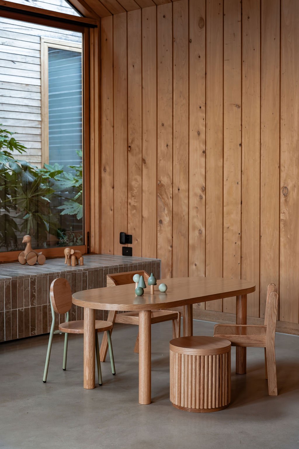 Fluted Round Stool