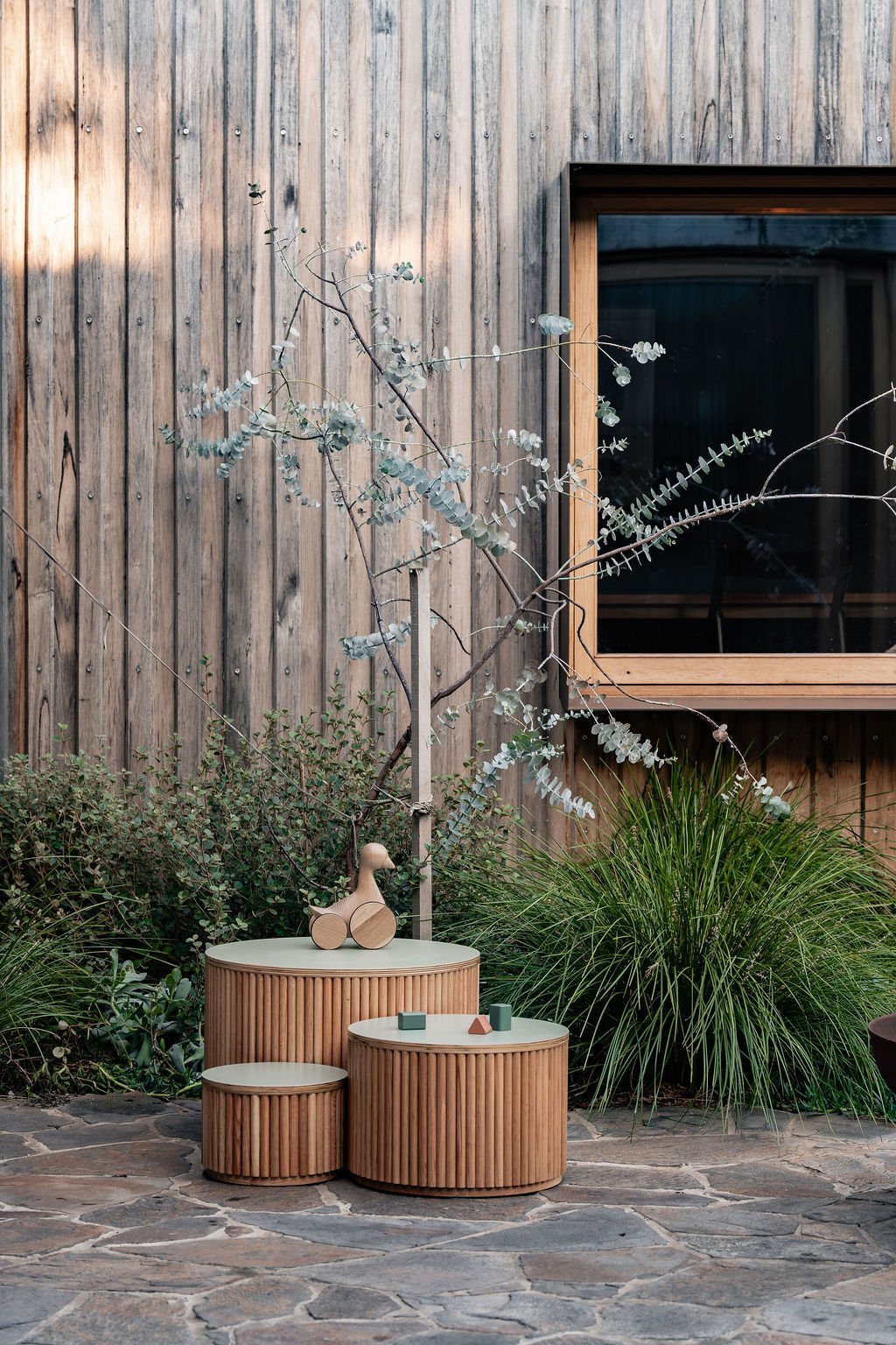 Nesting Fluted Tables White