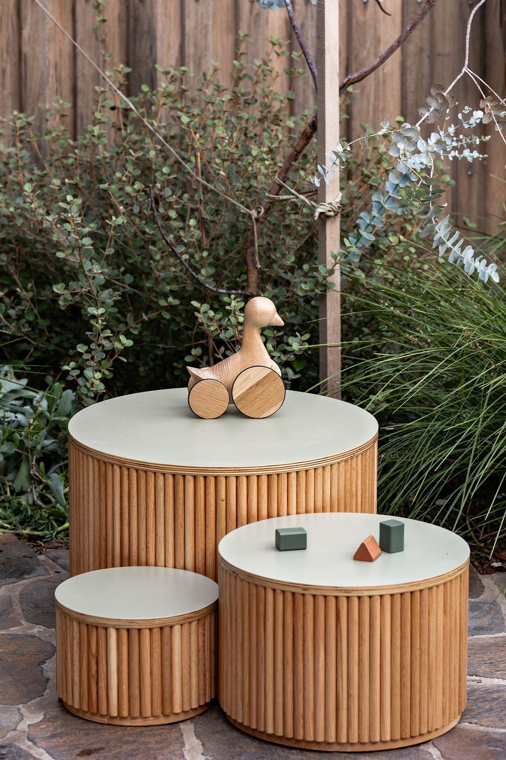 Nesting Fluted Tables Sage