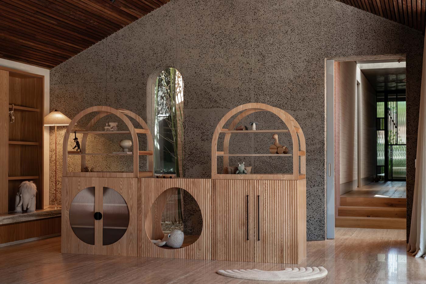 Oak Arched Cabinet