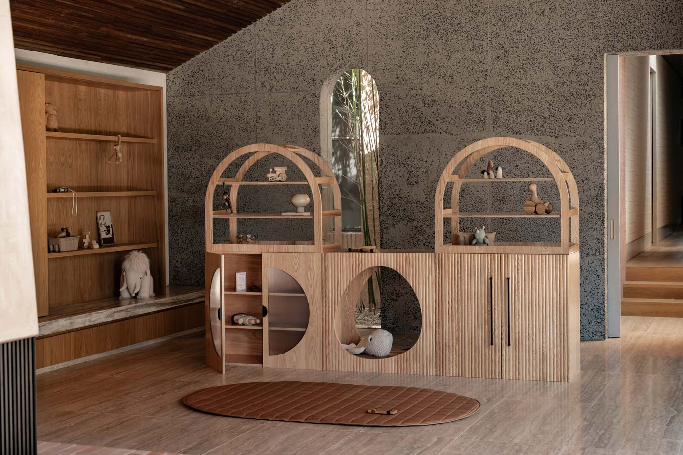 Oak Arched Cabinet