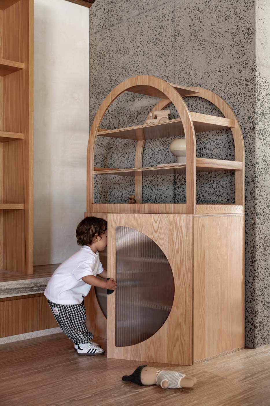 Oak Arched Cabinet