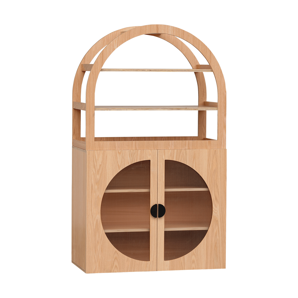 Oak Arched Cabinet Perspex
