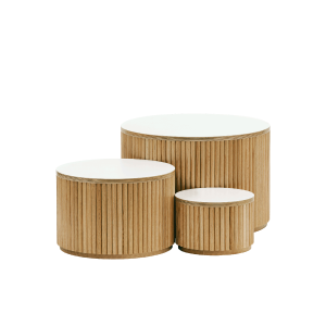 Nesting Fluted Tables White