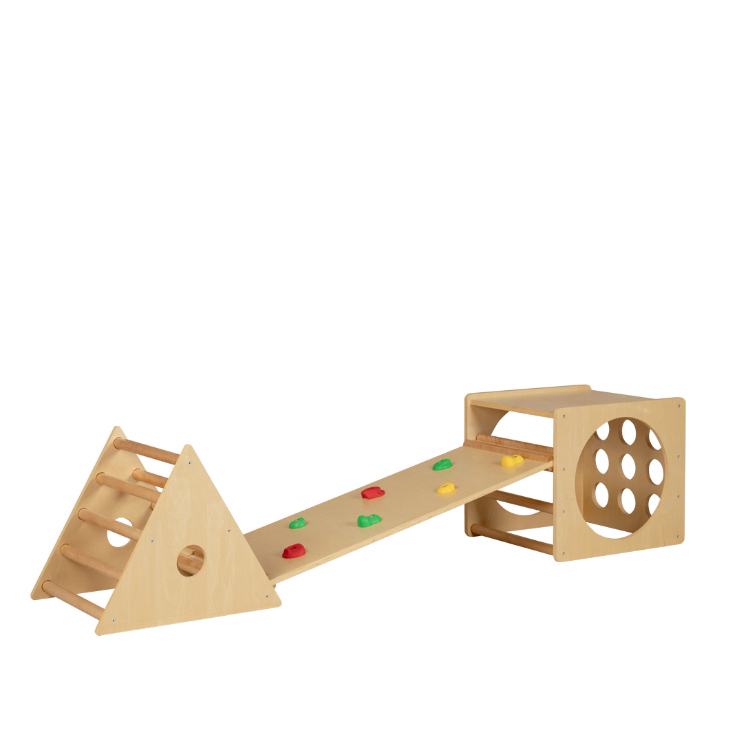 Rock Wall, Climbing Frame  And Cube