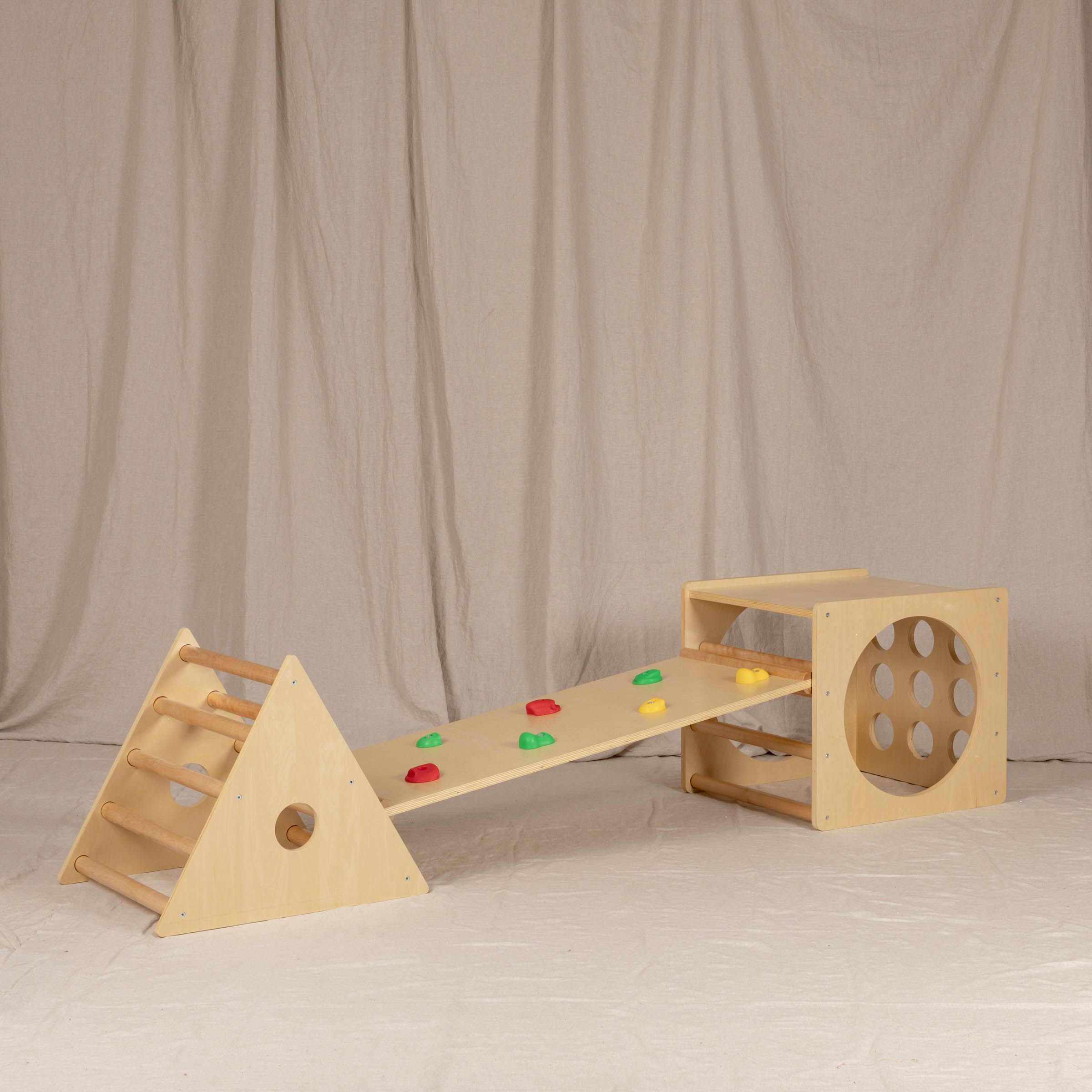 Rock Wall, Climbing Frame  And Cube
