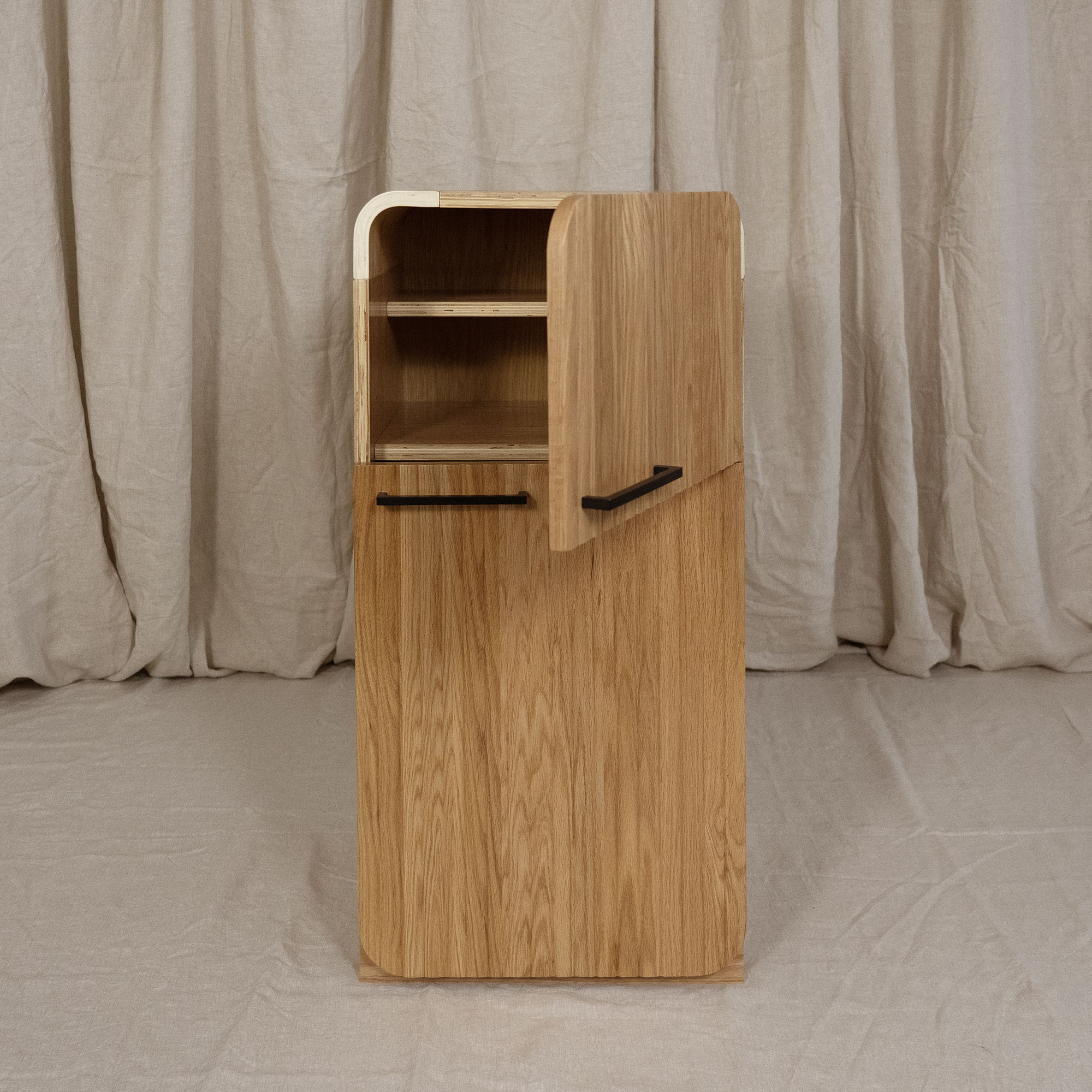 Oak Fluted Fridge