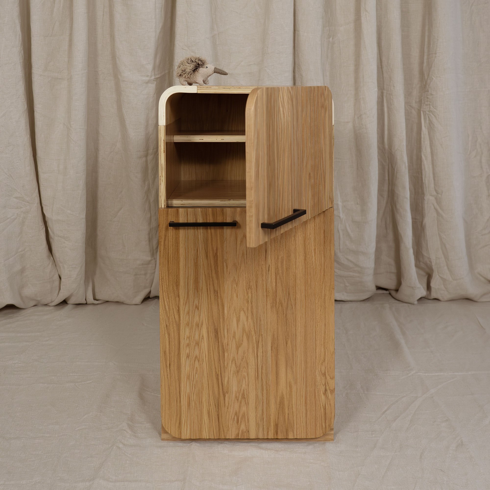 Oak Fluted Fridge