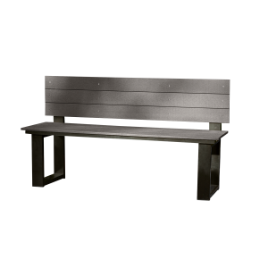 Outdoor Bench with Back, Charcoal