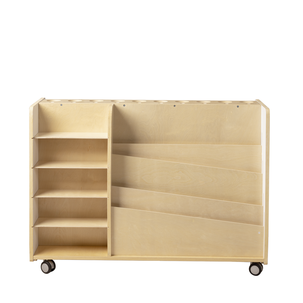Art Storage Unit, White and Natural