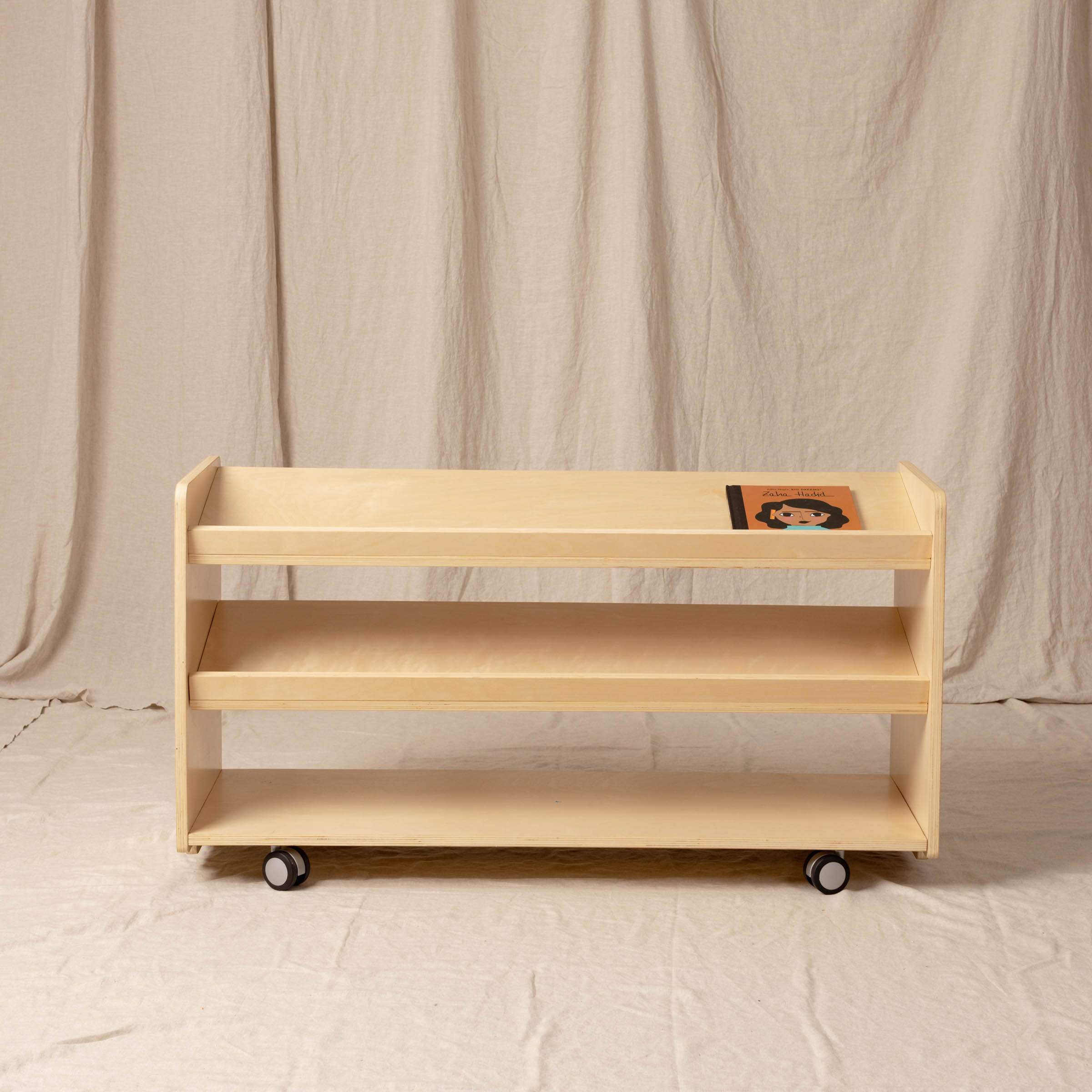 Puzzle Book Shelf Low, Natural
