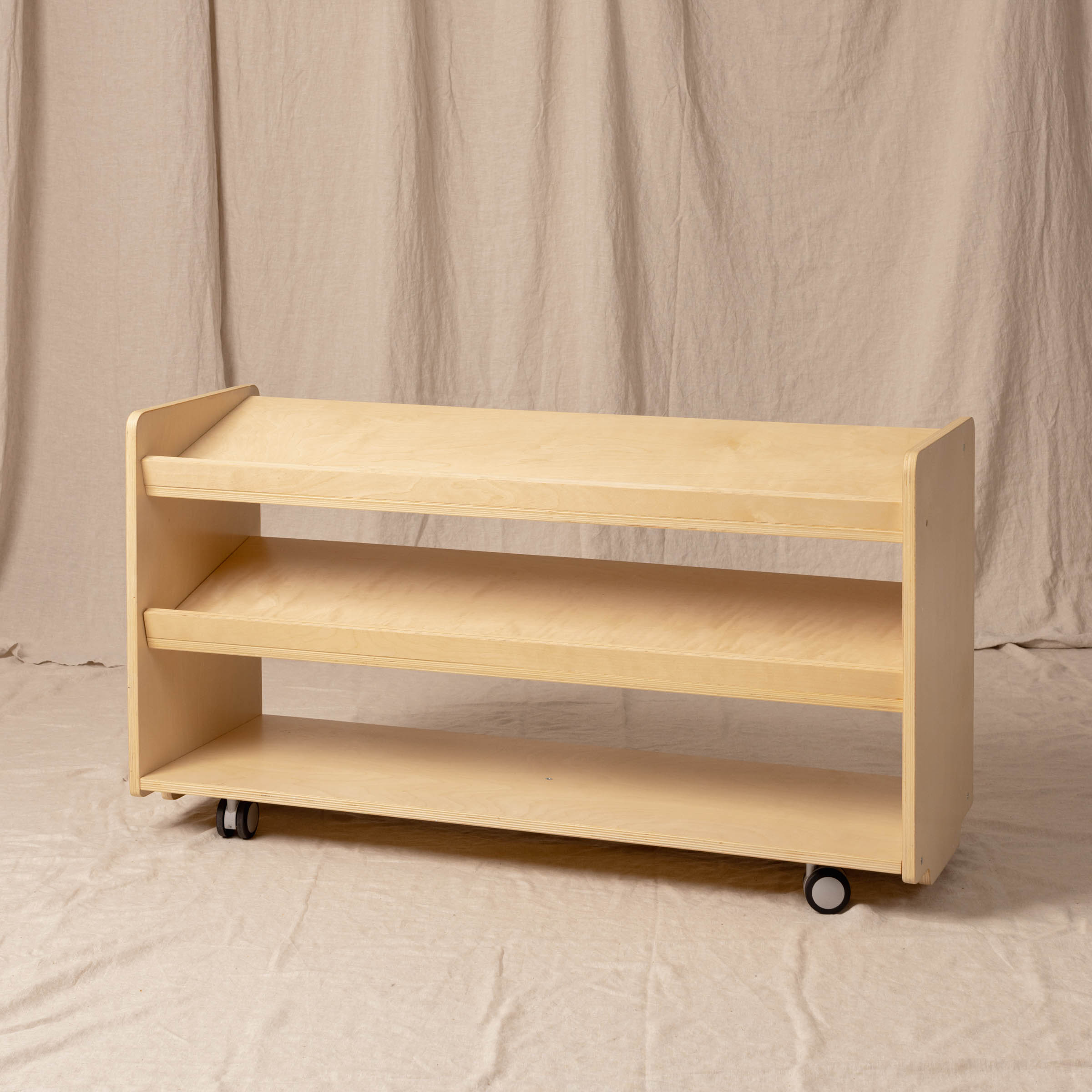 Puzzle Book Shelf Low, Natural
