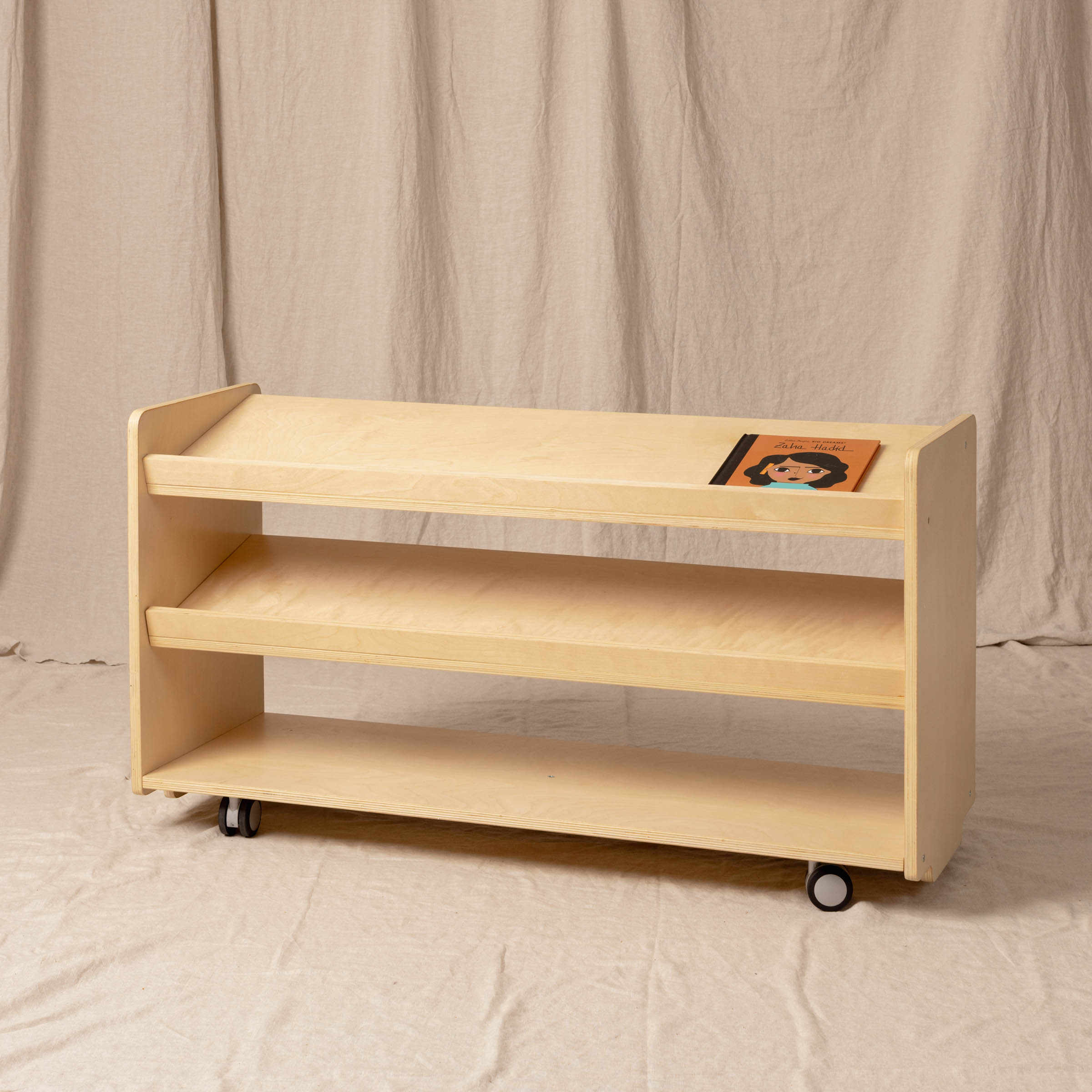 Puzzle Book Shelf Low, Natural