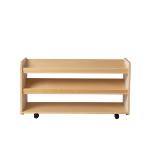 Puzzle Book Shelf Low, White and Natural