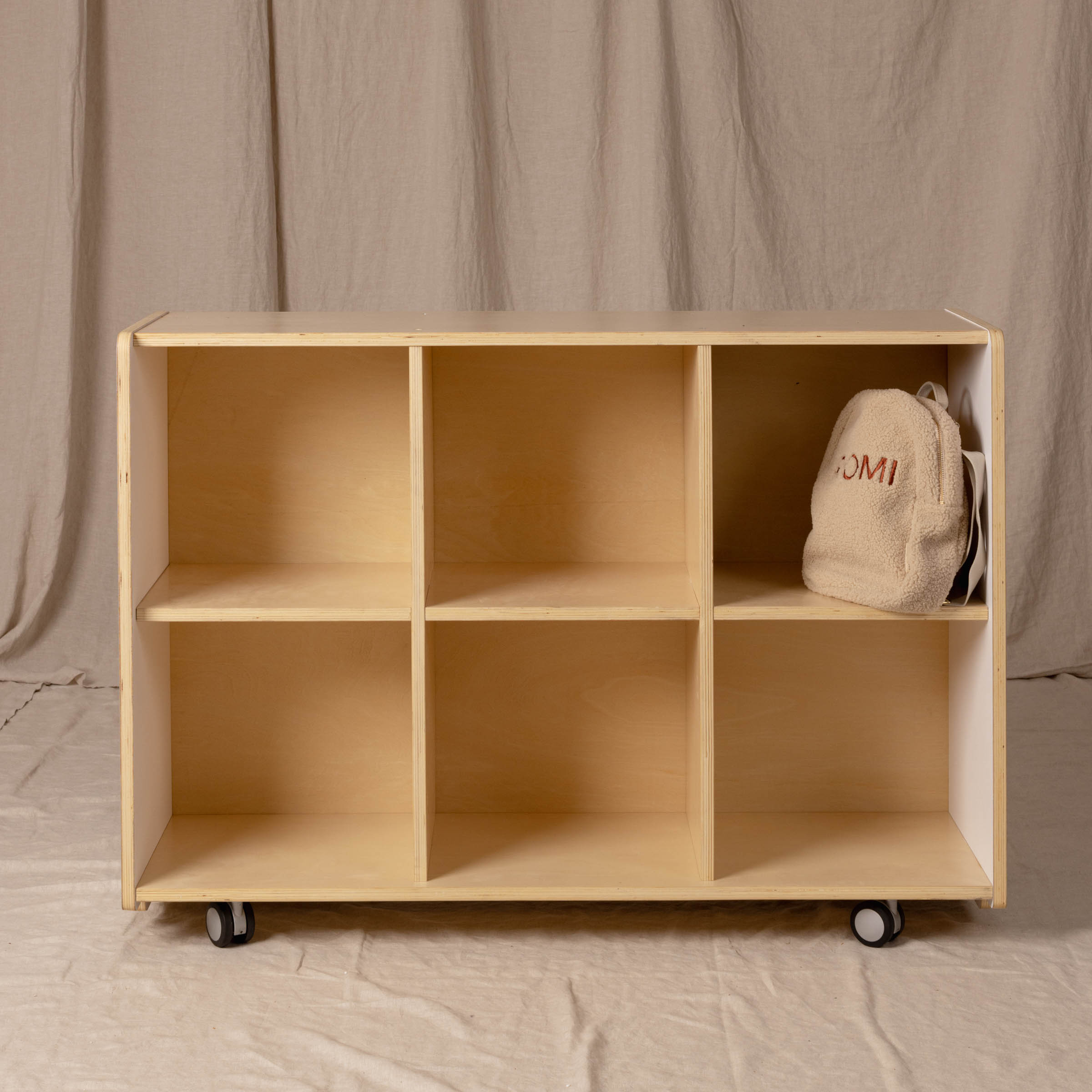 6 Hole Cubby, White and Natural