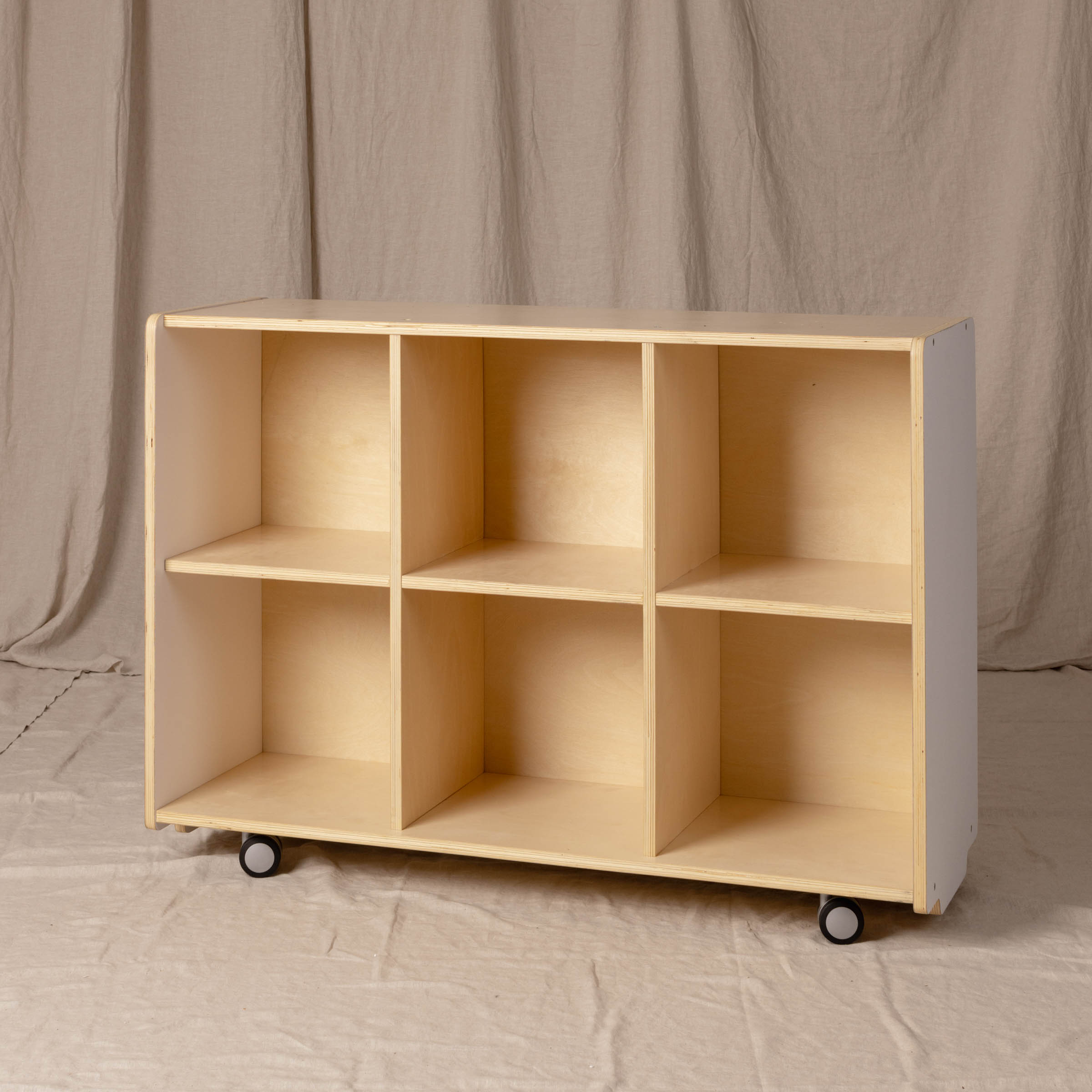 6 Hole Cubby, White and Natural