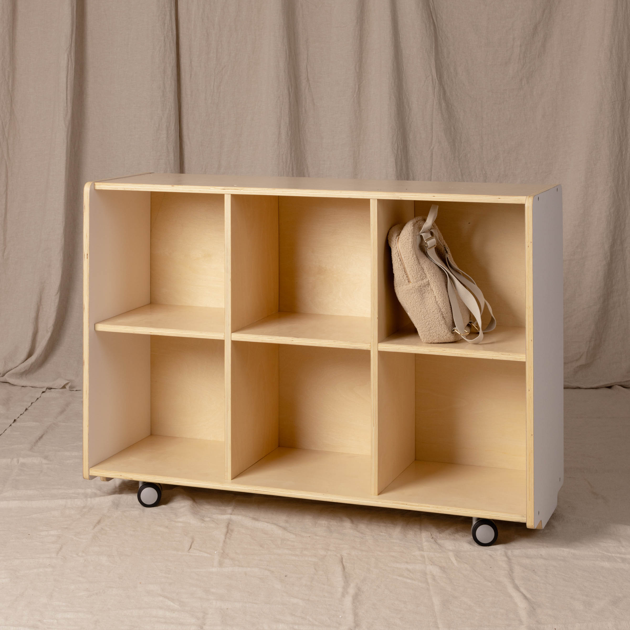 6 Hole Cubby, White and Natural