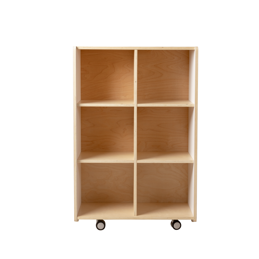 6 Hole Cubby Vertical, White and Natural