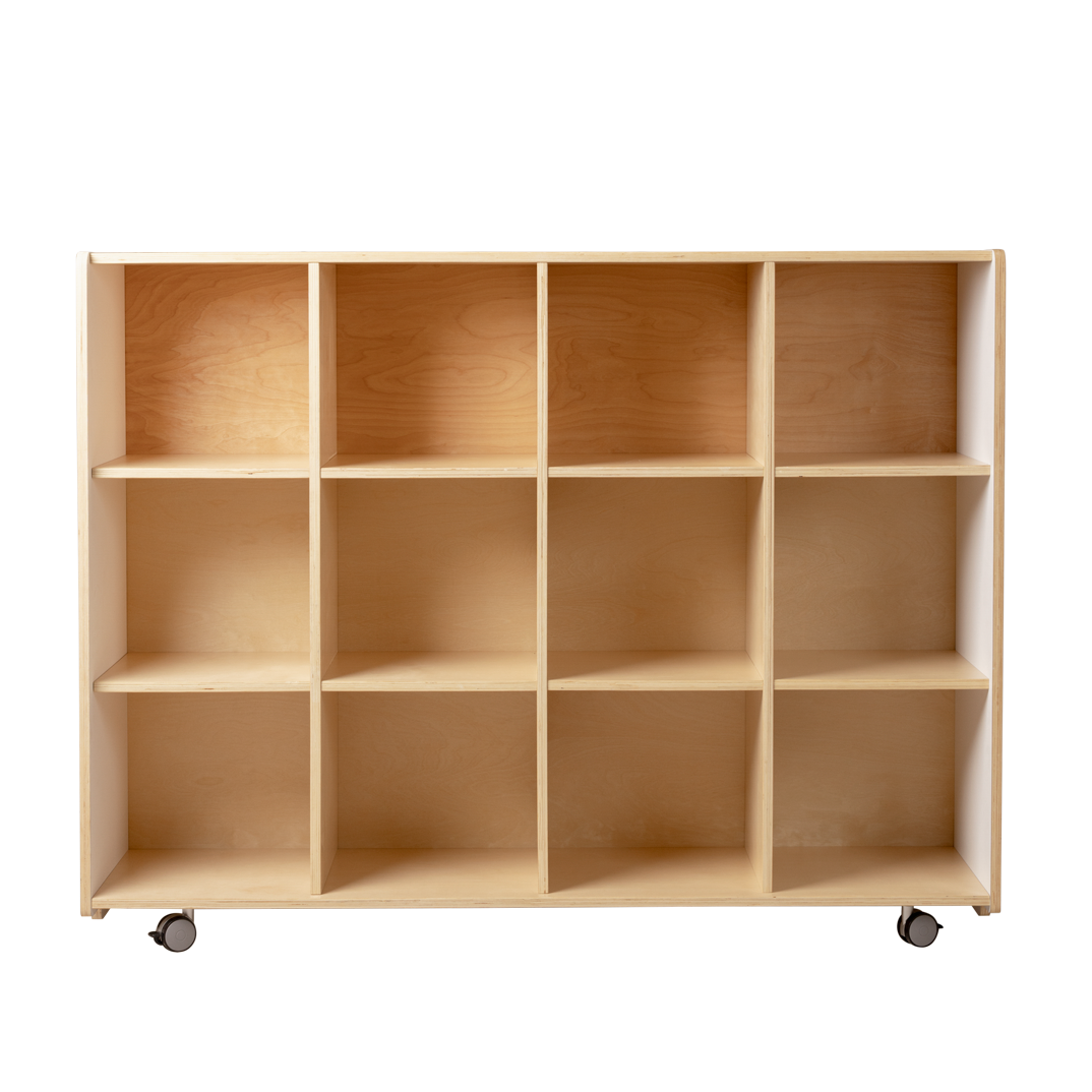 12 Hole Cubby, White and Natural